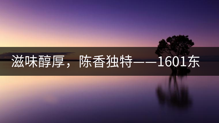 滋味醇厚，陳香獨(dú)特——1601東方美韻品鑒