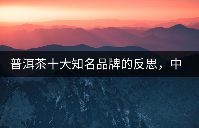 普洱茶十大知名品牌的反思，中國有沒有真正的普洱茶高端品牌？