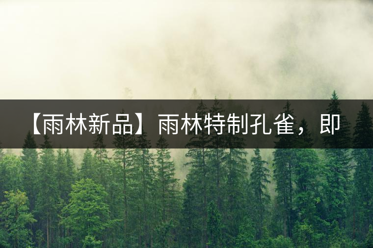 【雨林新品】雨林特制孔雀，即將妙態(tài)綻放