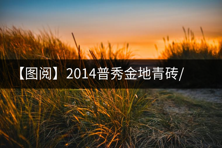 【圖閱】2014普秀金地青磚/熟磚典藏上市
