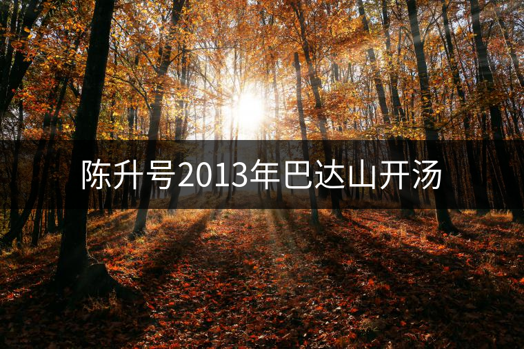 陳升號2013年巴達(dá)山開湯