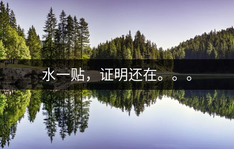 水一貼，證明還在。。。