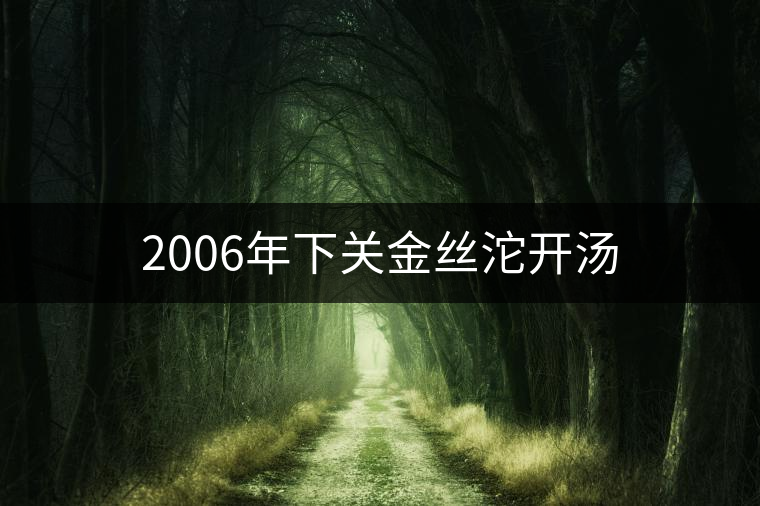 2006年下關(guān)金絲沱開湯 2006年下關(guān)金絲沱開湯
