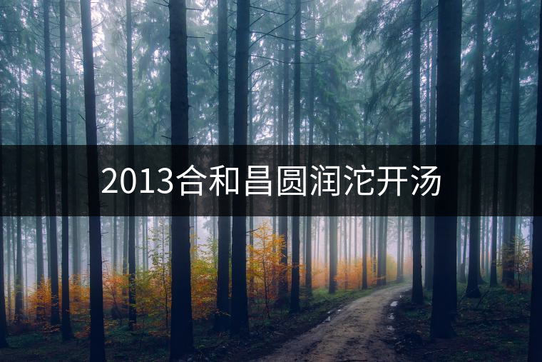 2013合和昌圓潤沱開湯
