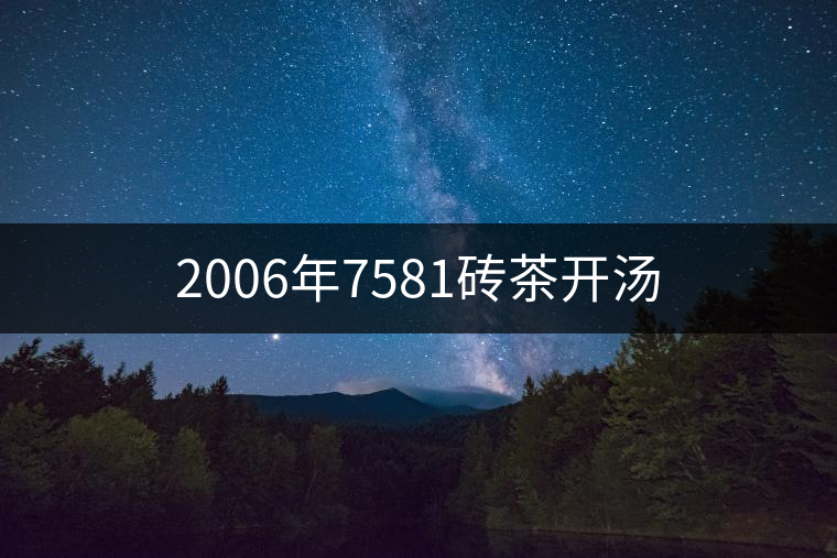 2006年7581磚茶開湯