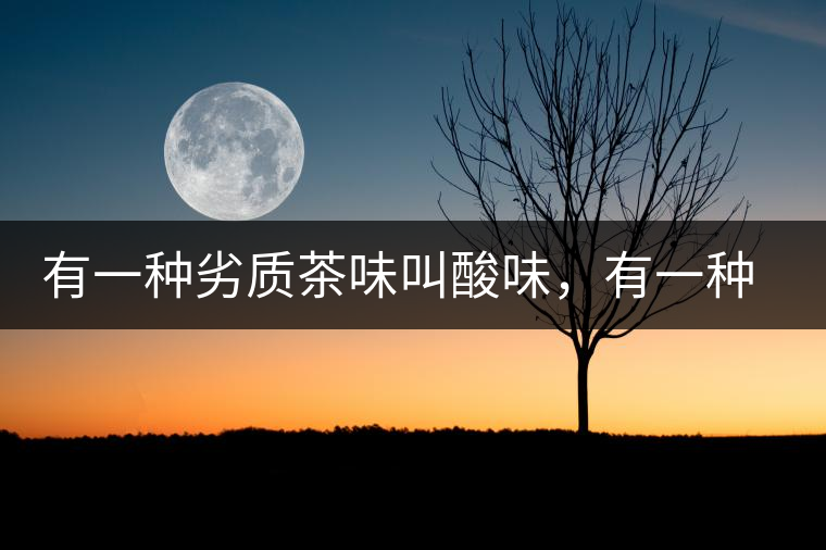 有一種劣質(zhì)茶味叫酸味，有一種優(yōu)質(zhì)茶味也叫酸味