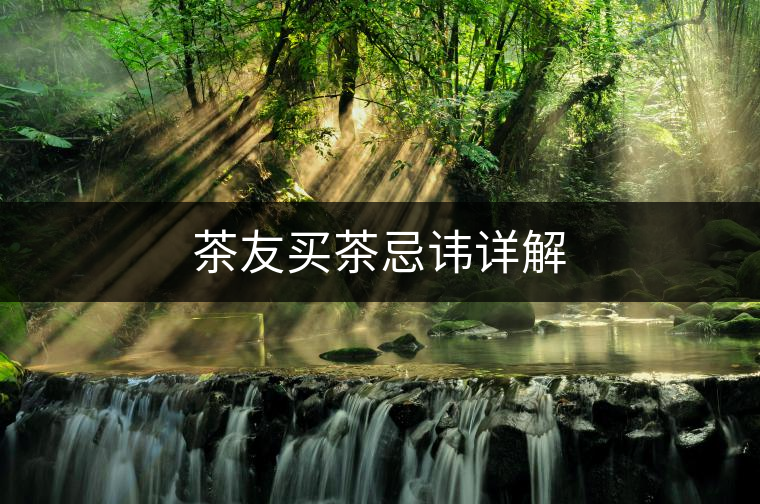茶友買茶忌諱詳解 茶友買茶忌諱詳解