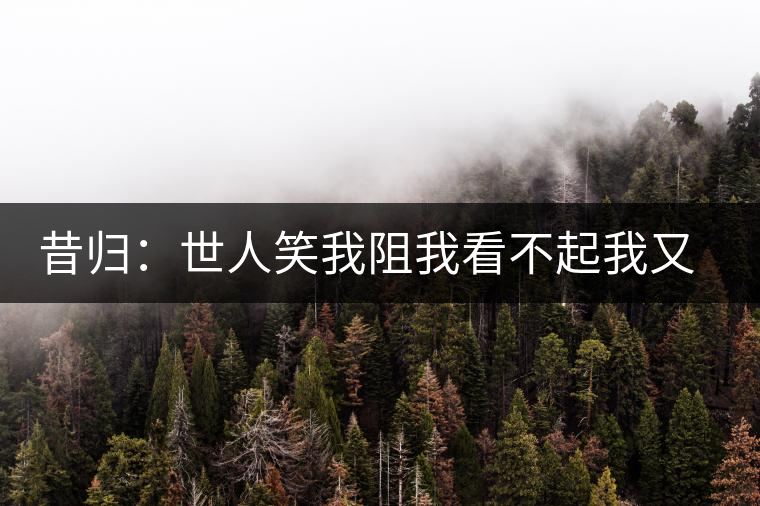 昔歸：世人笑我阻我看不起我又如何？我還是我
