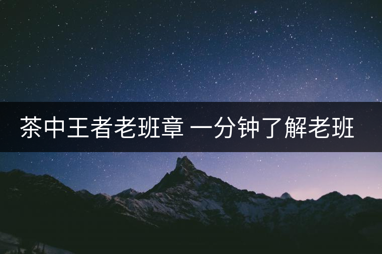 茶中王者老班章 一分鐘了解老班章古樹茶特點