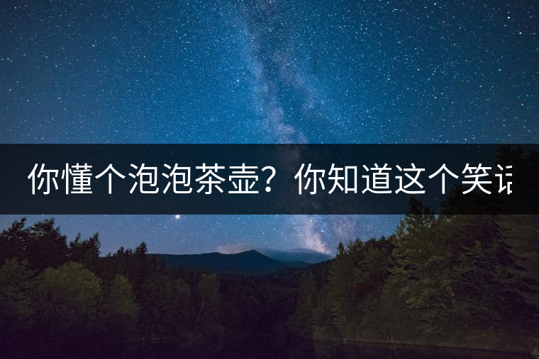 你懂個泡泡茶壺？你知道這個笑話嗎？