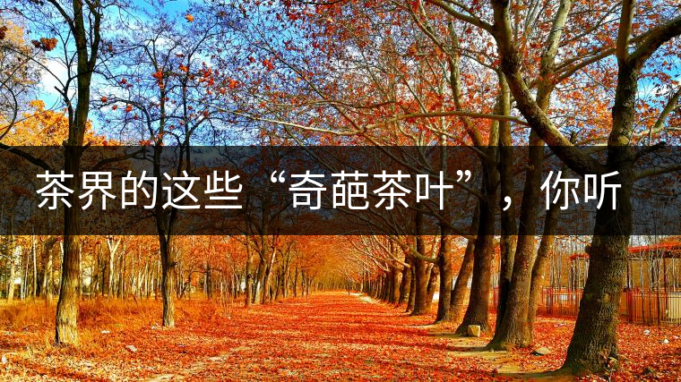 茶界的這些“奇葩茶葉”，你聽說過嗎？
