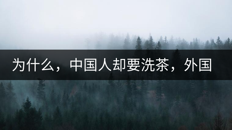 為什么，中國人卻要洗茶，外國人怎么不洗？