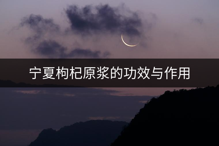 寧夏枸杞原漿的功效與作用