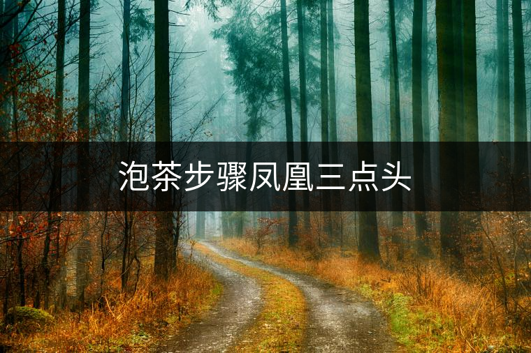 泡茶步驟鳳凰三點(diǎn)頭