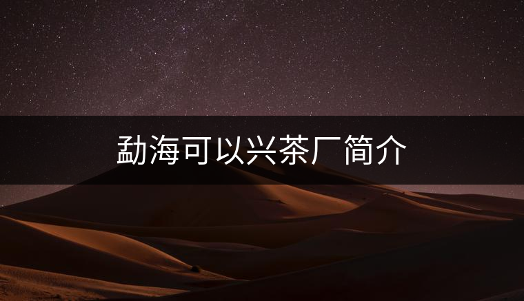 勐?？梢耘d茶廠簡介