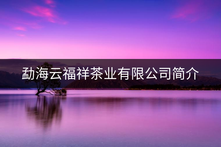 勐海云福祥茶業(yè)有限公司簡介 勐海云福祥茶業(yè)有限公司簡介
