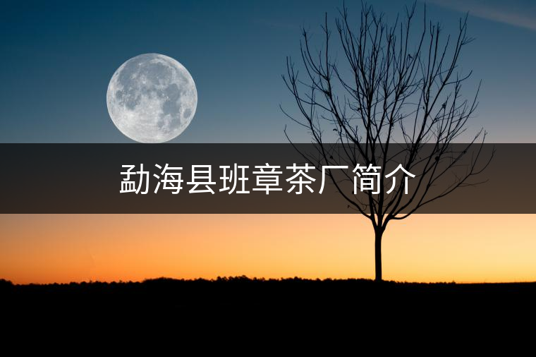 勐海縣班章茶廠簡(jiǎn)介 勐??h班章茶廠簡(jiǎn)介