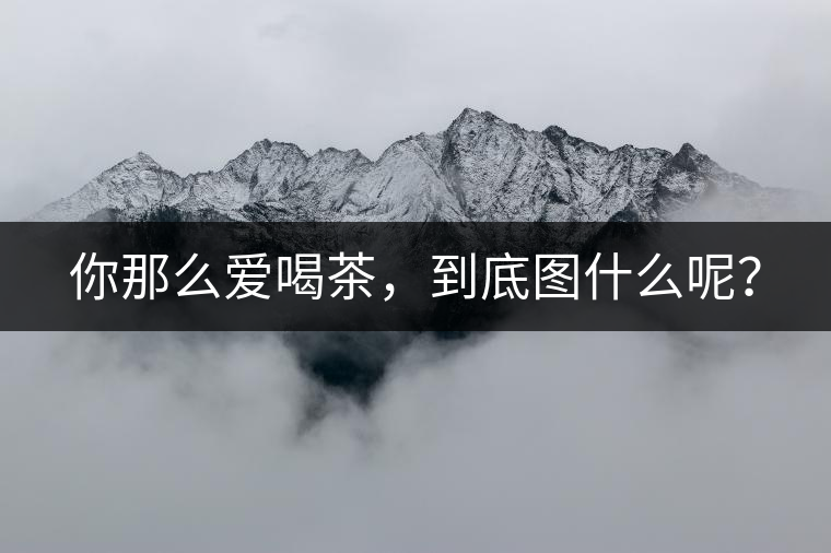 你那么愛喝茶，到底圖什么呢？