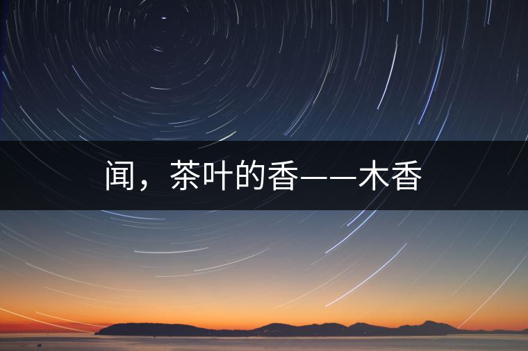聞，茶葉的香——木香