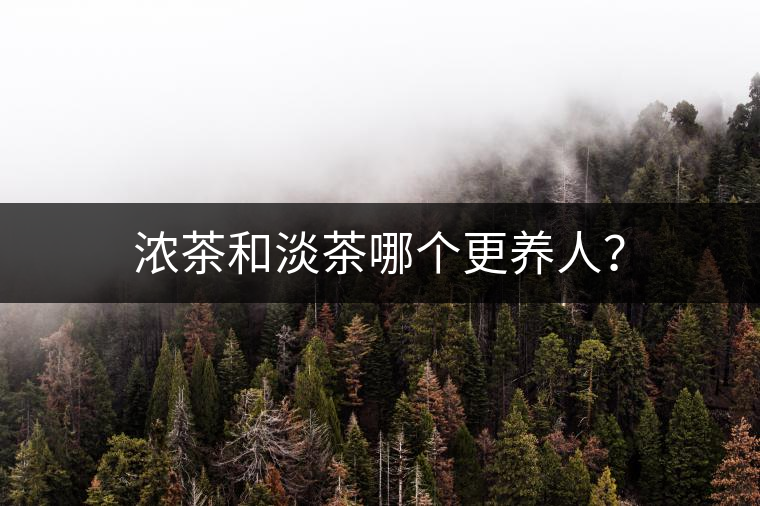 濃茶和淡茶哪個更養(yǎng)人？