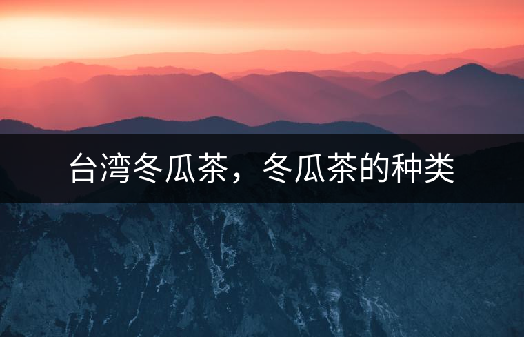 臺灣冬瓜茶，冬瓜茶的種類