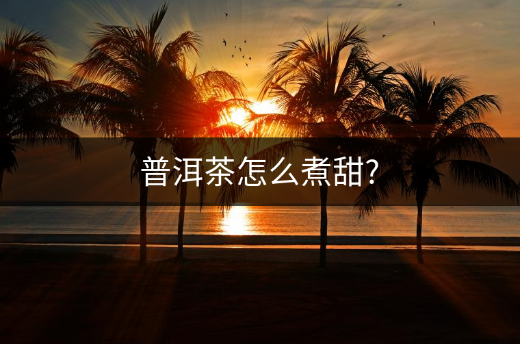 普洱茶怎么煮甜?