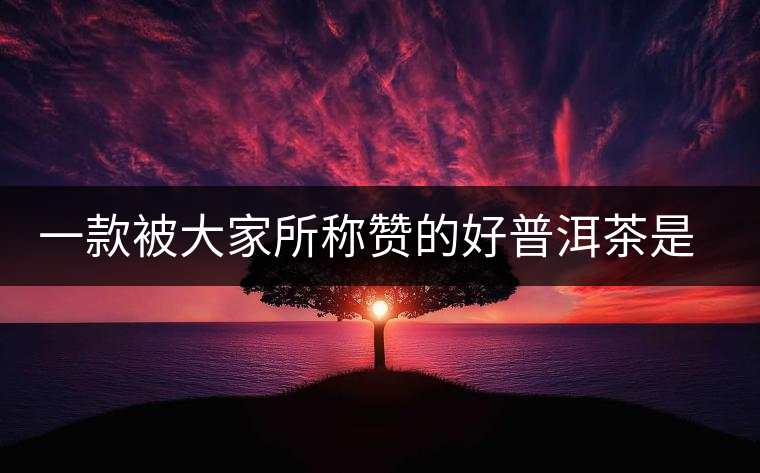 一款被大家所稱贊的好普洱茶是怎么出來的?