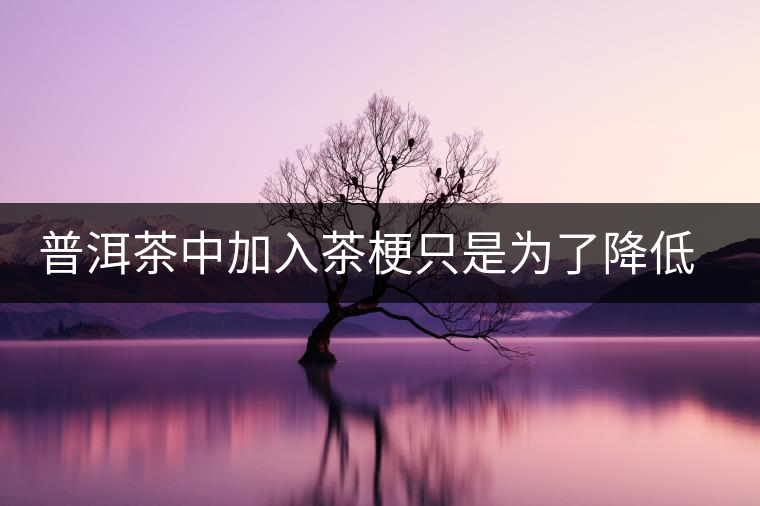 普洱茶中加入茶梗只是為了降低成本？