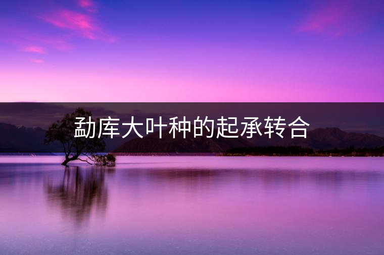 勐庫大葉種的起承轉合