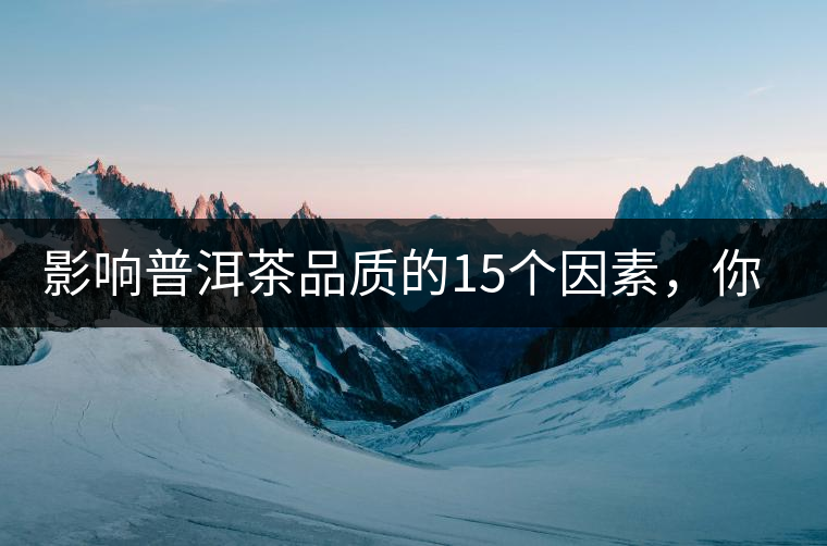 影響普洱茶品質(zhì)的15個(gè)因素，你知道幾個(gè)？
