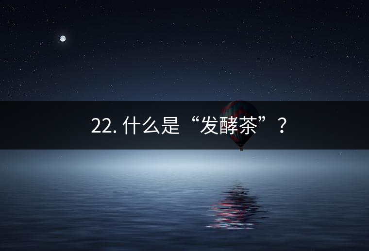 ? 22. 什么是“發(fā)酵茶”？