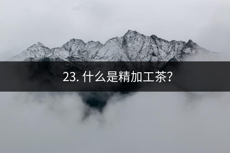 ? 23. 什么是精加工茶？