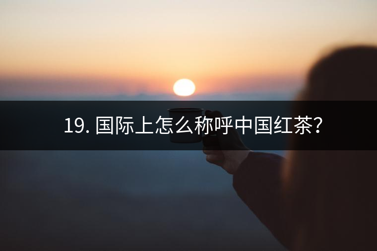 ? 19. 國(guó)際上怎么稱呼中國(guó)紅茶？