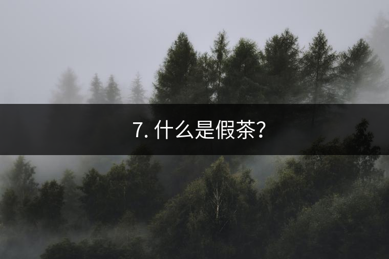 ? 7. 什么是假茶？